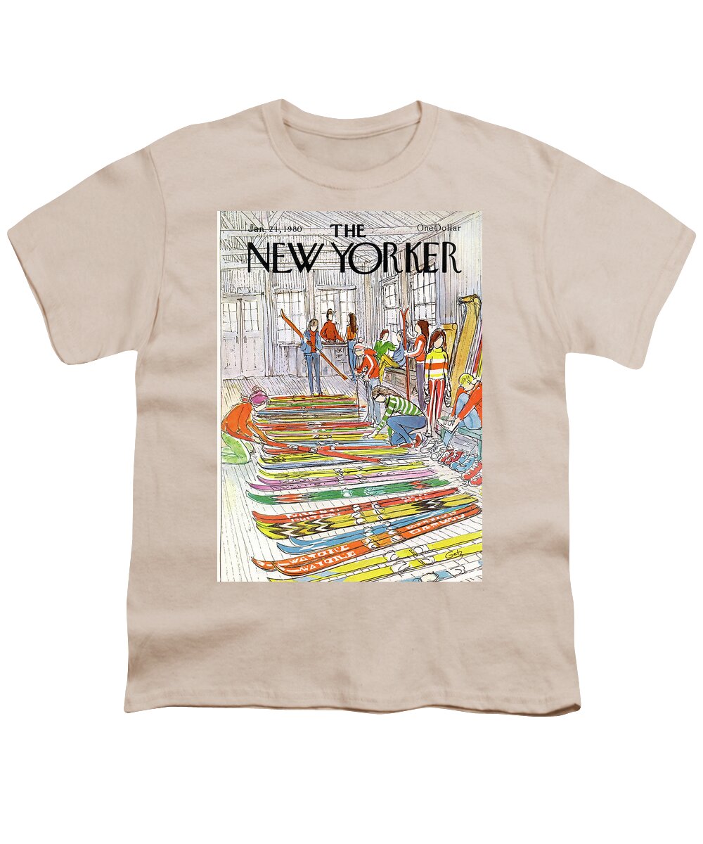 Sports Youth T-Shirt featuring the painting New Yorker January 21st, 1980 by Arthur Getz