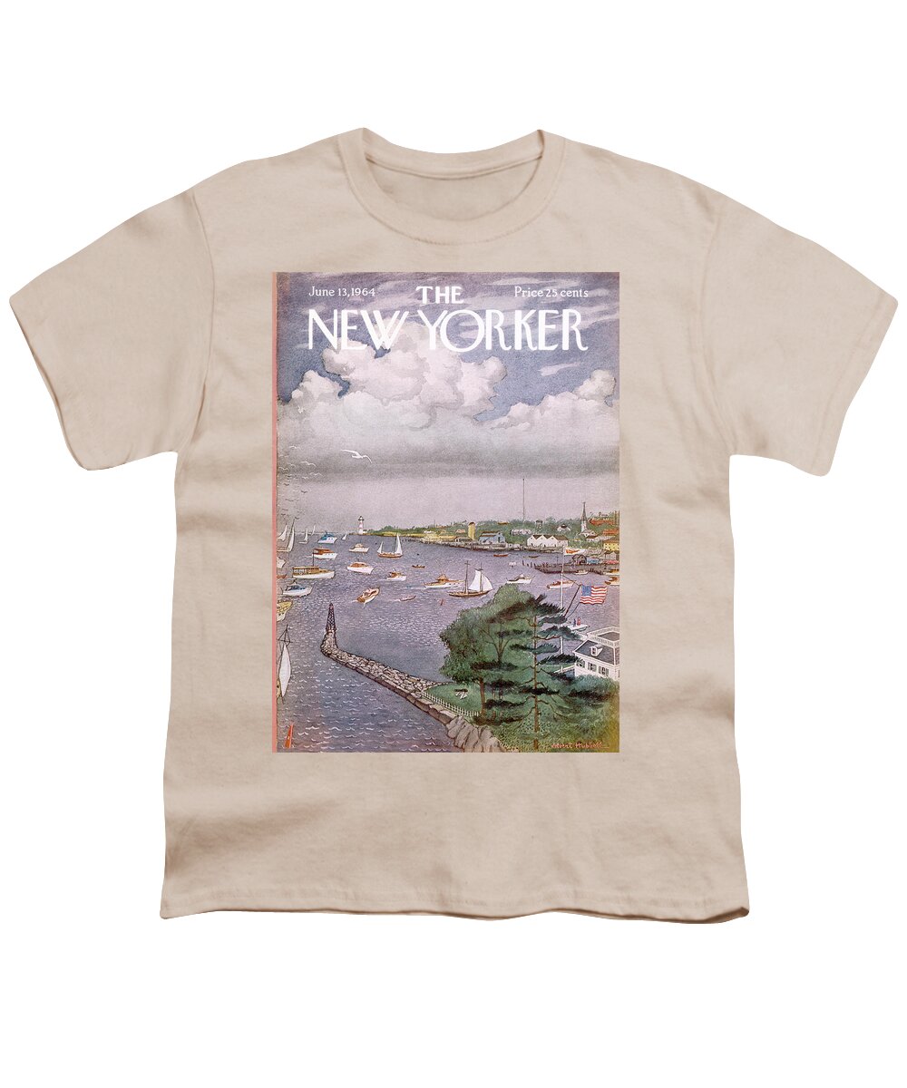 Albert Hubbell Ahu Youth T-Shirt featuring the painting New Yorker June 13th, 1964 by Albert Hubbell