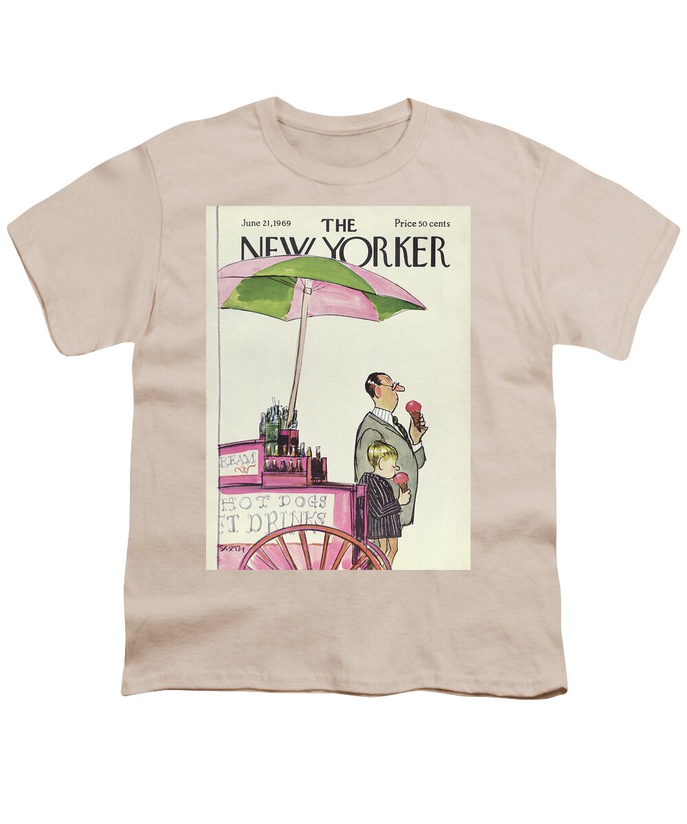 Seasons Youth T-Shirt featuring the painting New Yorker June 21st, 1969 by Charles Saxon