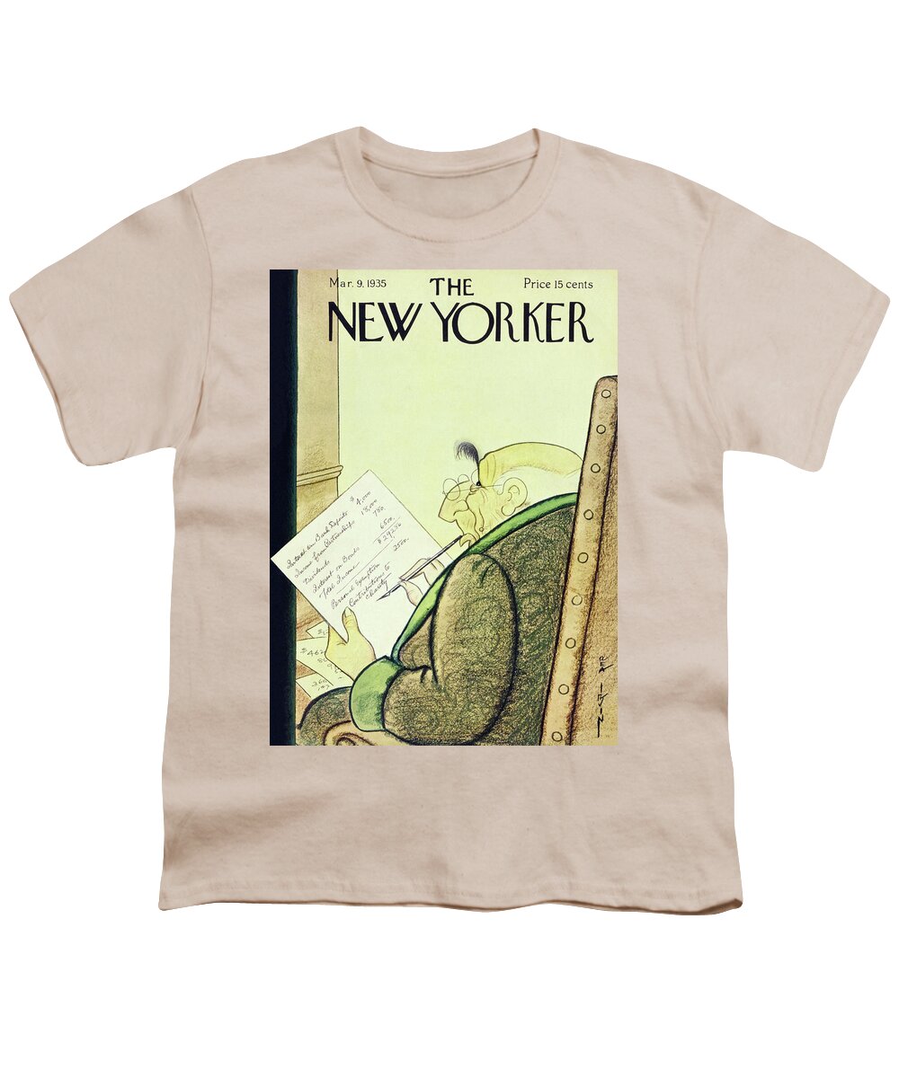 Taxes Youth T-Shirt featuring the painting New Yorker March 9 1935 by Rea Irvin