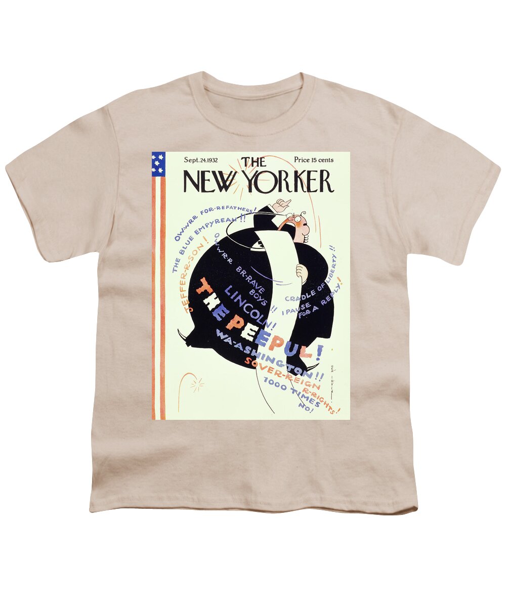 Illustration Youth T-Shirt featuring the painting New Yorker September 24 1932 by Rea Irvin