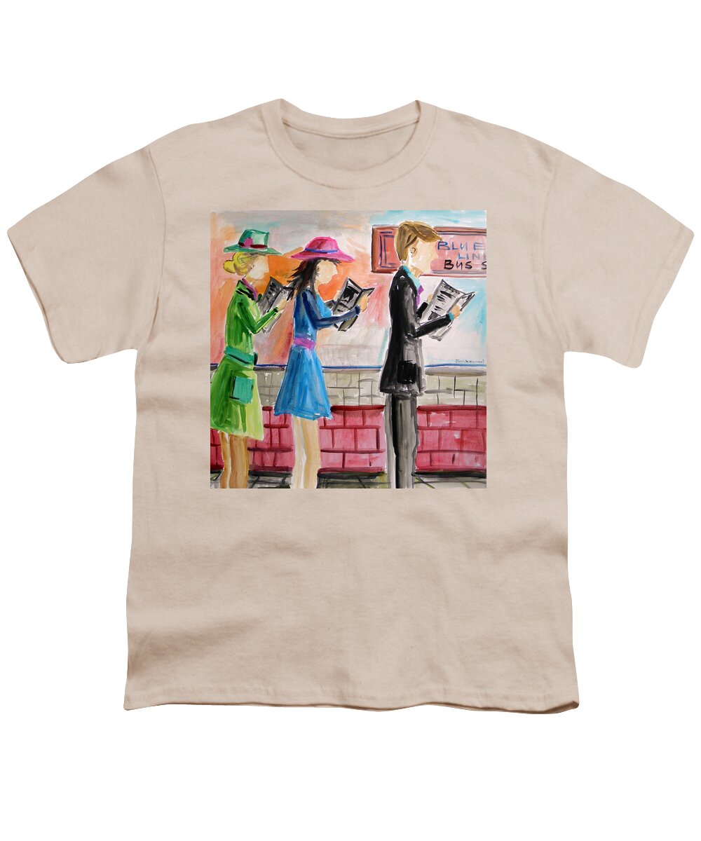 Folks Youth T-Shirt featuring the painting Passing the Time by John Williams