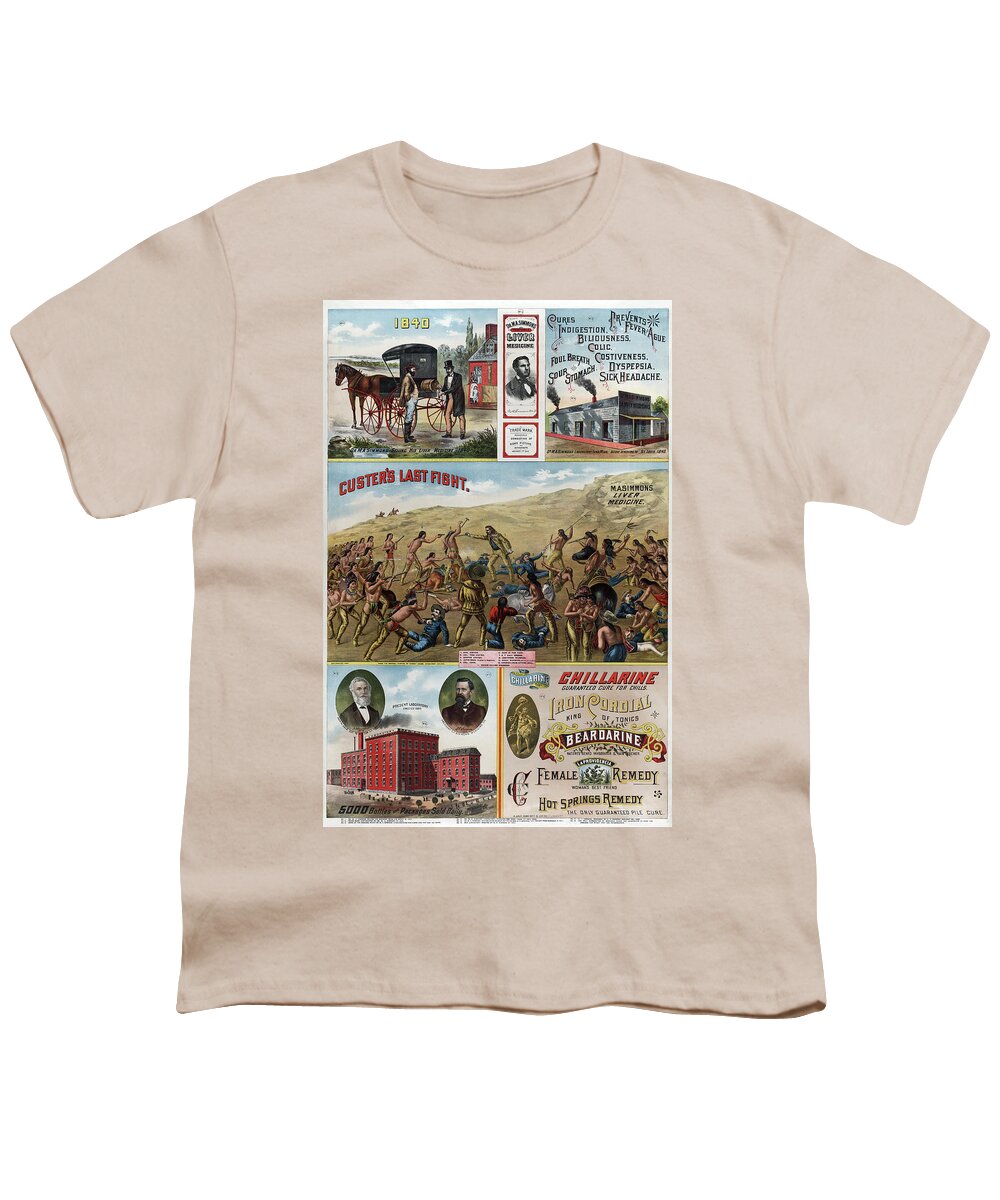 1886 Youth T-Shirt featuring the drawing Patent Medicine, 1886 by Granger