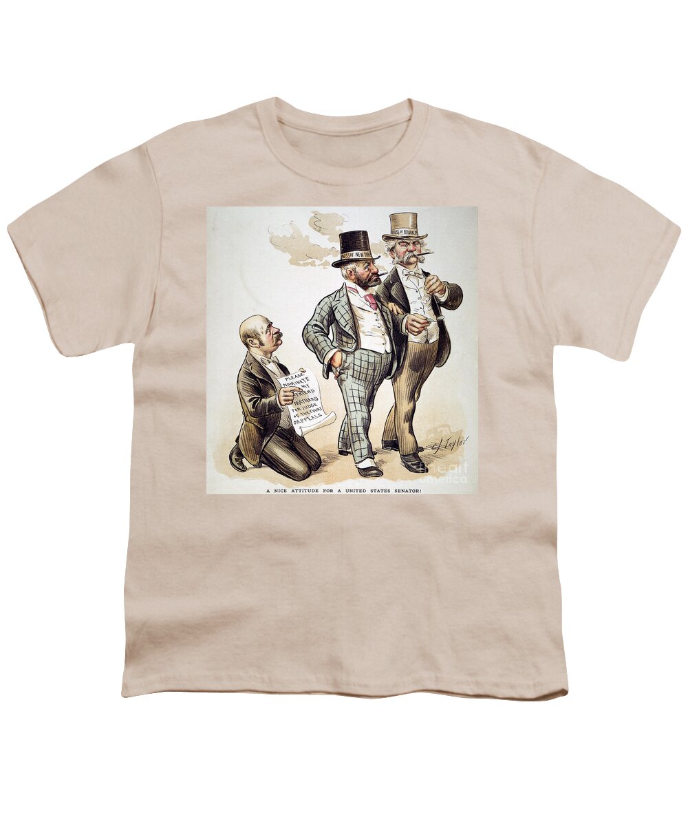 1893 Youth T-Shirt featuring the drawing Political Corruption 1893 by Granger