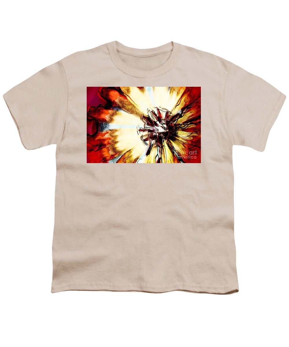 Flower Youth T-Shirt featuring the digital art Rays of Joy - s03-10 by Variance Collections