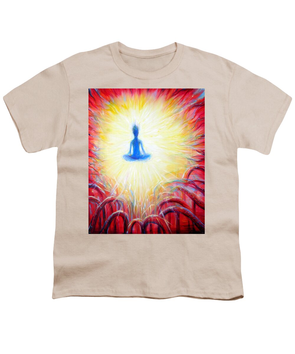 Meditation Youth T-Shirt featuring the painting Seat of the Soul by Heather Calderon