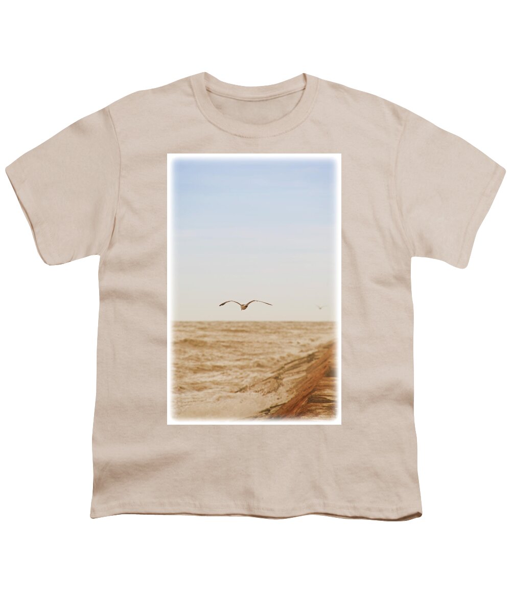 Seagull Youth T-Shirt featuring the photograph Sky Surfing by Max Mullins
