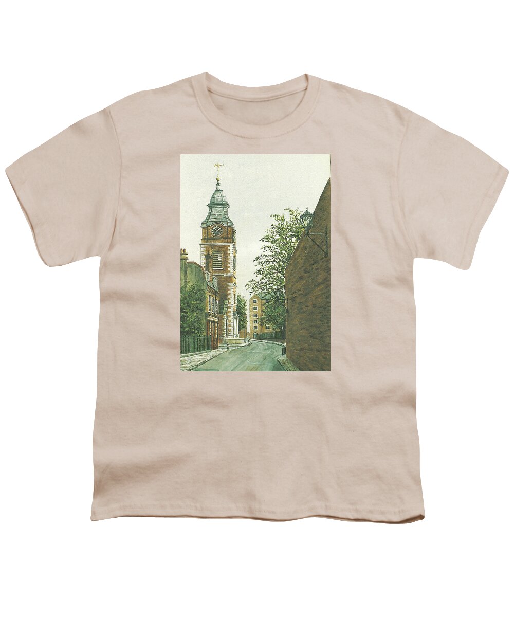 Scandrett Street Youth T-Shirt featuring the painting St Johns Church Wapping from Scandrett Street by Mackenzie Moulton