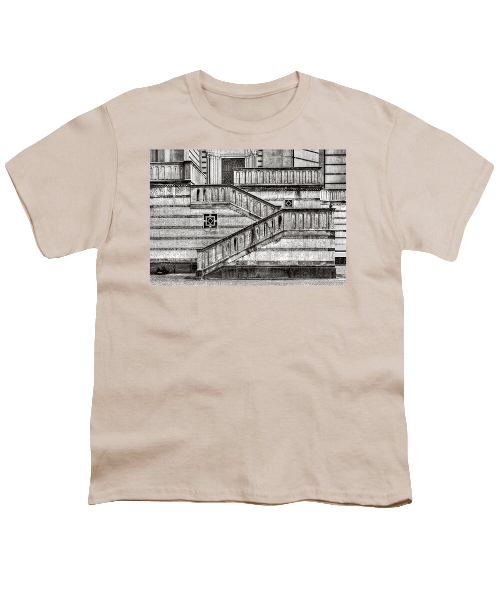 Neatimage Youth T-Shirt featuring the photograph Staircase and stripes by Roberto Pagani