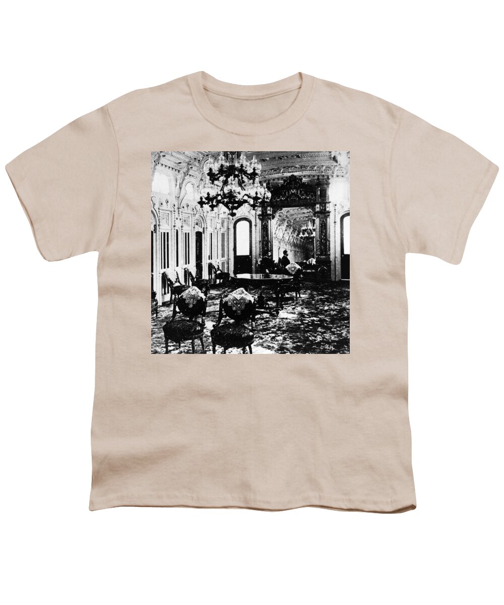 1878 Youth T-Shirt featuring the photograph Steamboat Interior, 1878 by Granger