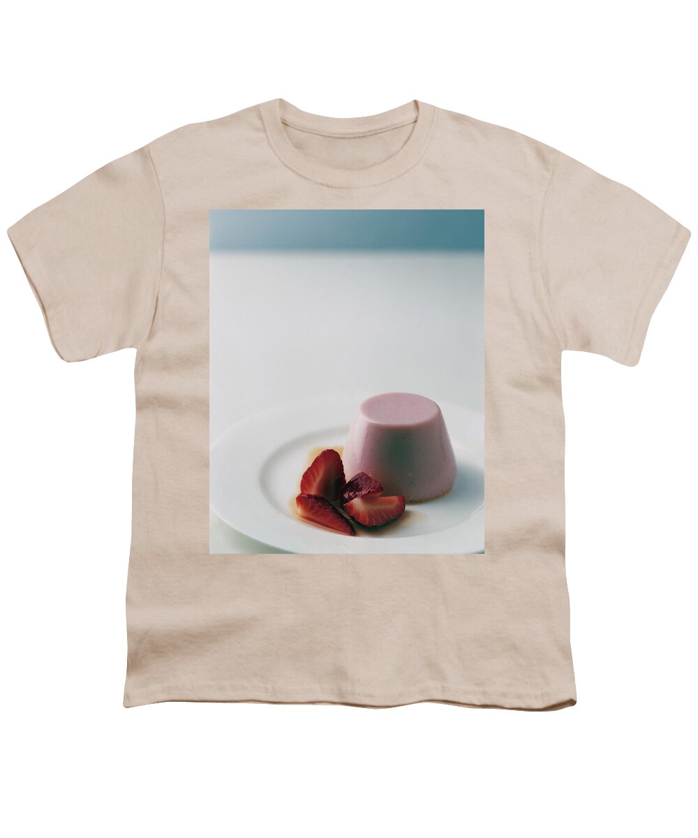 Cooking Youth T-Shirt featuring the photograph Strawberry Panna Cotta With Strawberry Compote by Romulo Yanes