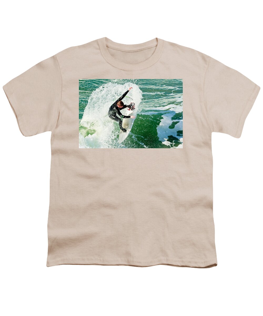 Surfing Youth T-Shirt featuring the photograph Surfing in Oceanside 5 by Ben Graham