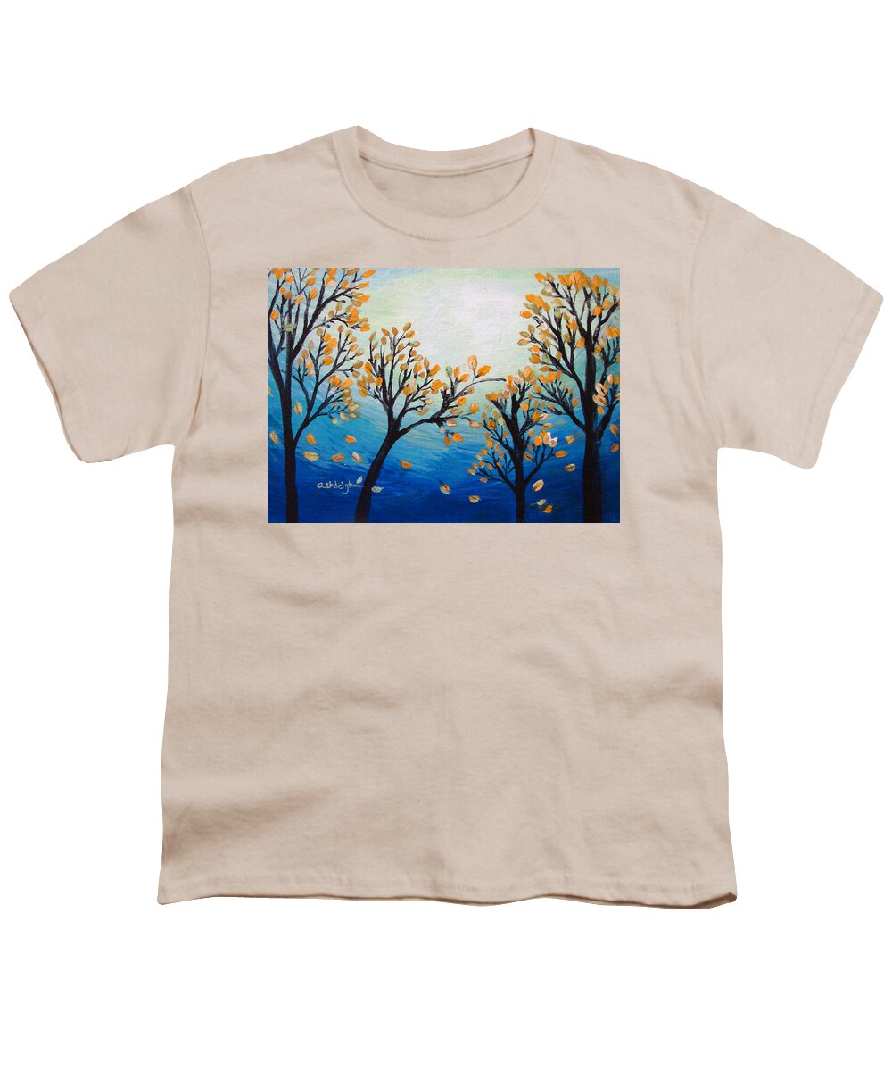 Blue Youth T-Shirt featuring the painting There Is Calmness In The Gentle Breeze by Ashleigh Dyan Bayer