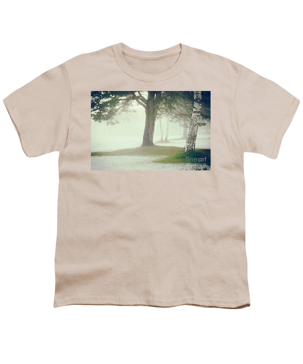 Atmospheric Youth T-Shirt featuring the photograph Trees in fog by Silvia Ganora