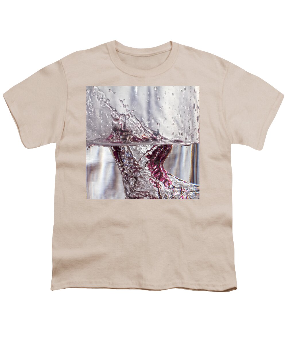 Abstract Youth T-Shirt featuring the photograph Water Drops Abstract by Stelios Kleanthous