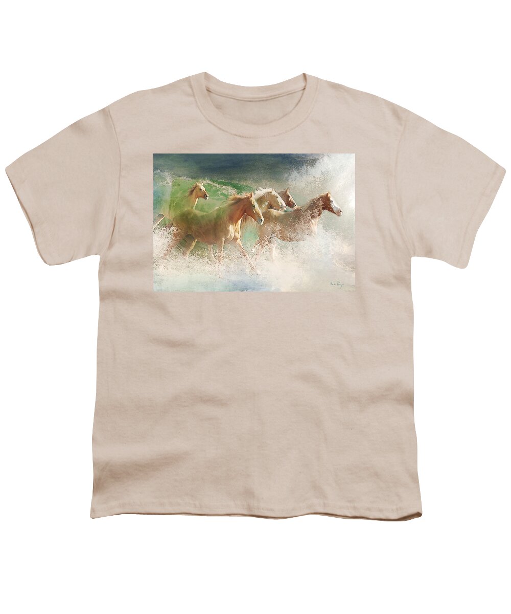 Waves Of God's Glory Youth T-Shirt featuring the digital art Waves of God's Glory by Jennifer Page