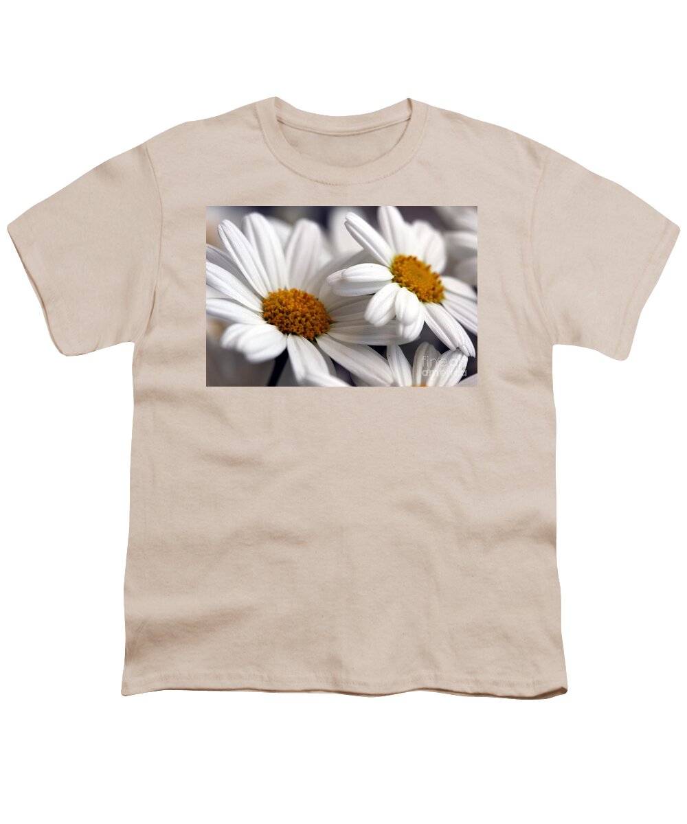 White Youth T-Shirt featuring the photograph White Daisies by Amanda Mohler