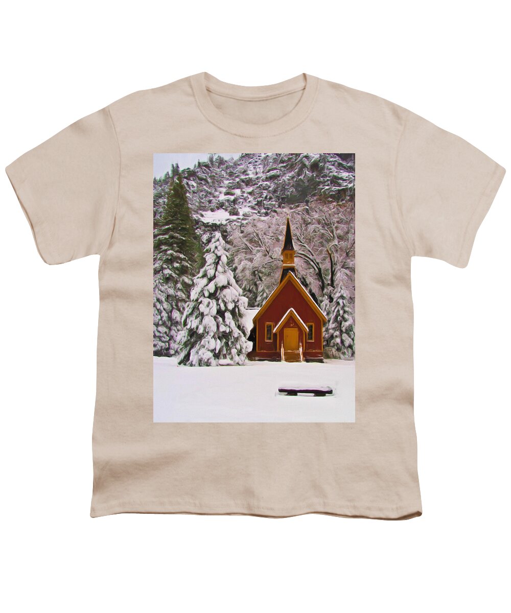 Alpine Youth T-Shirt featuring the photograph Winter Yosemite Chapel by Heidi Smith