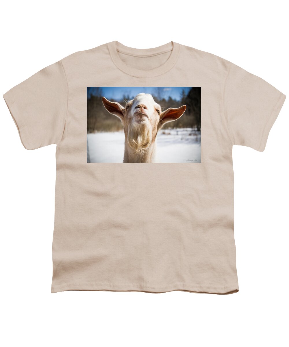 Photograph Youth T-Shirt featuring the photograph 'Yoda' Goat by Natalie Rotman Cote