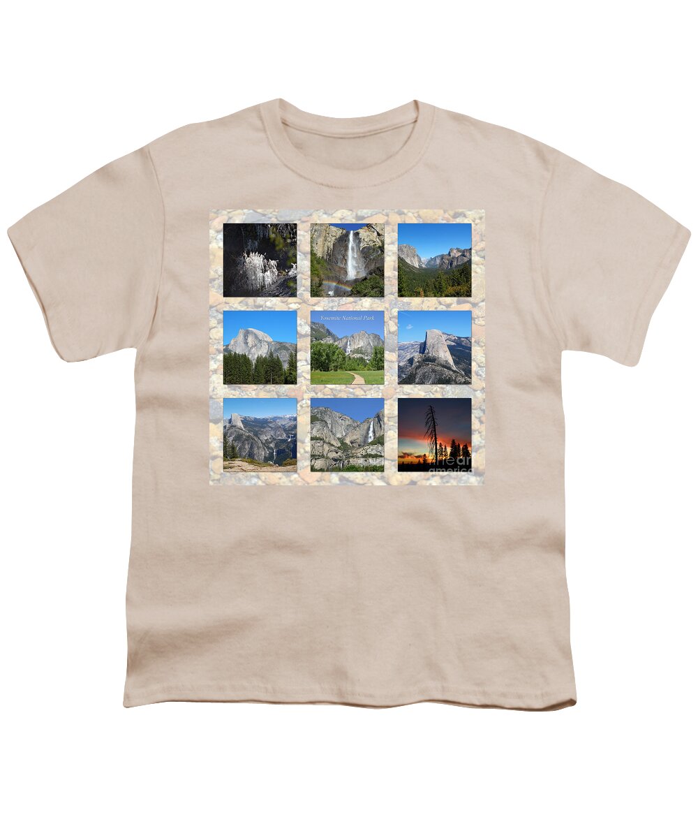 Yosemite National Park Youth T-Shirt featuring the photograph Yosemite 3x3 Collage by Debra Thompson