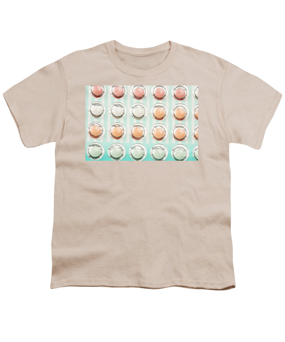 Medical Youth T-Shirt featuring the photograph Birth Control Pills #2 by Photo Researchers, Inc.