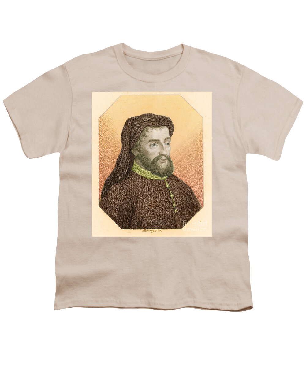 History Youth T-Shirt featuring the photograph Geoffrey Chaucer, Father Of English #7 by Photo Researchers