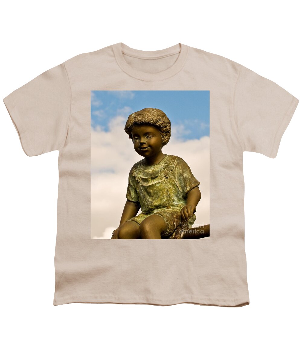 Statue Youth T-Shirt featuring the photograph Child in the Clouds by Al Powell Photography USA
