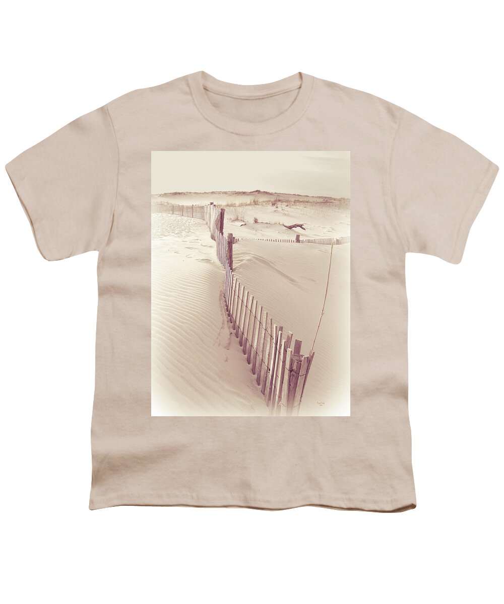 Fence Youth T-Shirt featuring the photograph Dunes On The Cape by Trish Tritz
