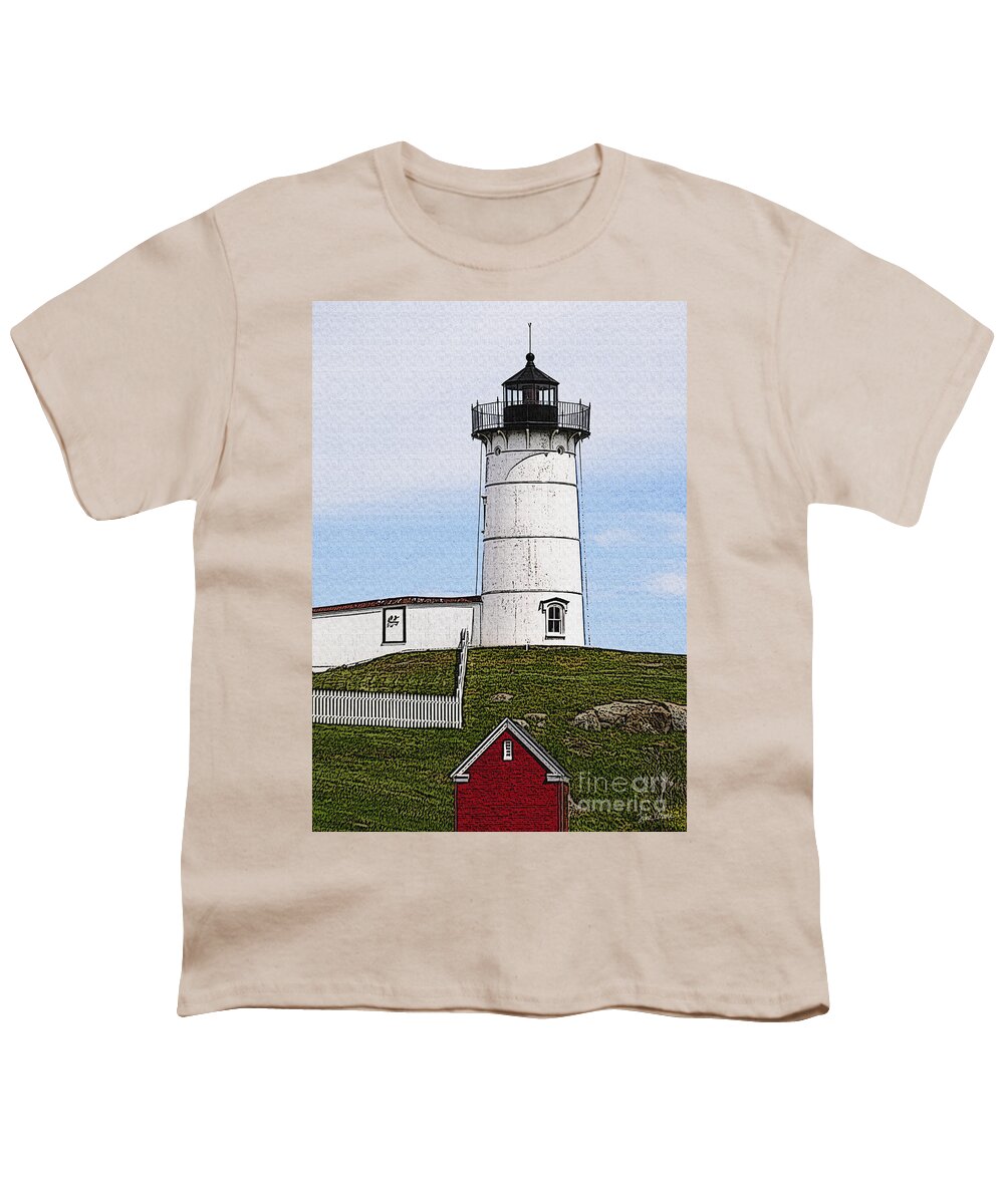 Cape Youth T-Shirt featuring the photograph Nubble Lighthouse- Canvas by Luke Moore