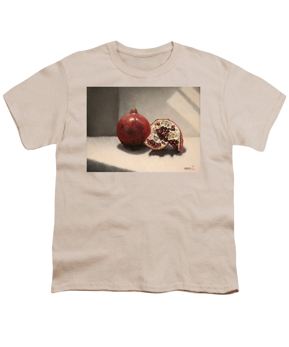 Pomegranate Youth T-Shirt featuring the painting Pomegranate by Matthew Martelli