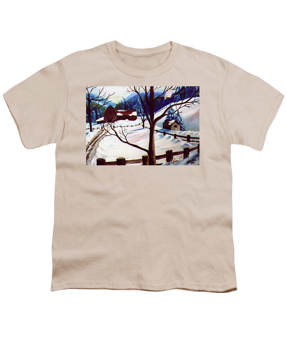 Farm Youth T-Shirt featuring the photograph The Snowy Guard by Renate Wesley