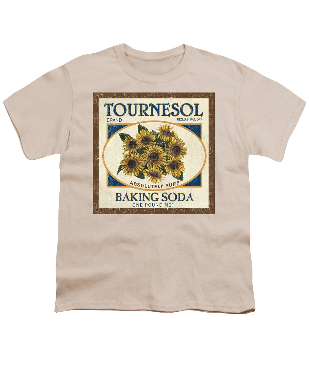 Sunflower Youth T-Shirt featuring the painting Tournesol Baking Soda by Debbie DeWitt