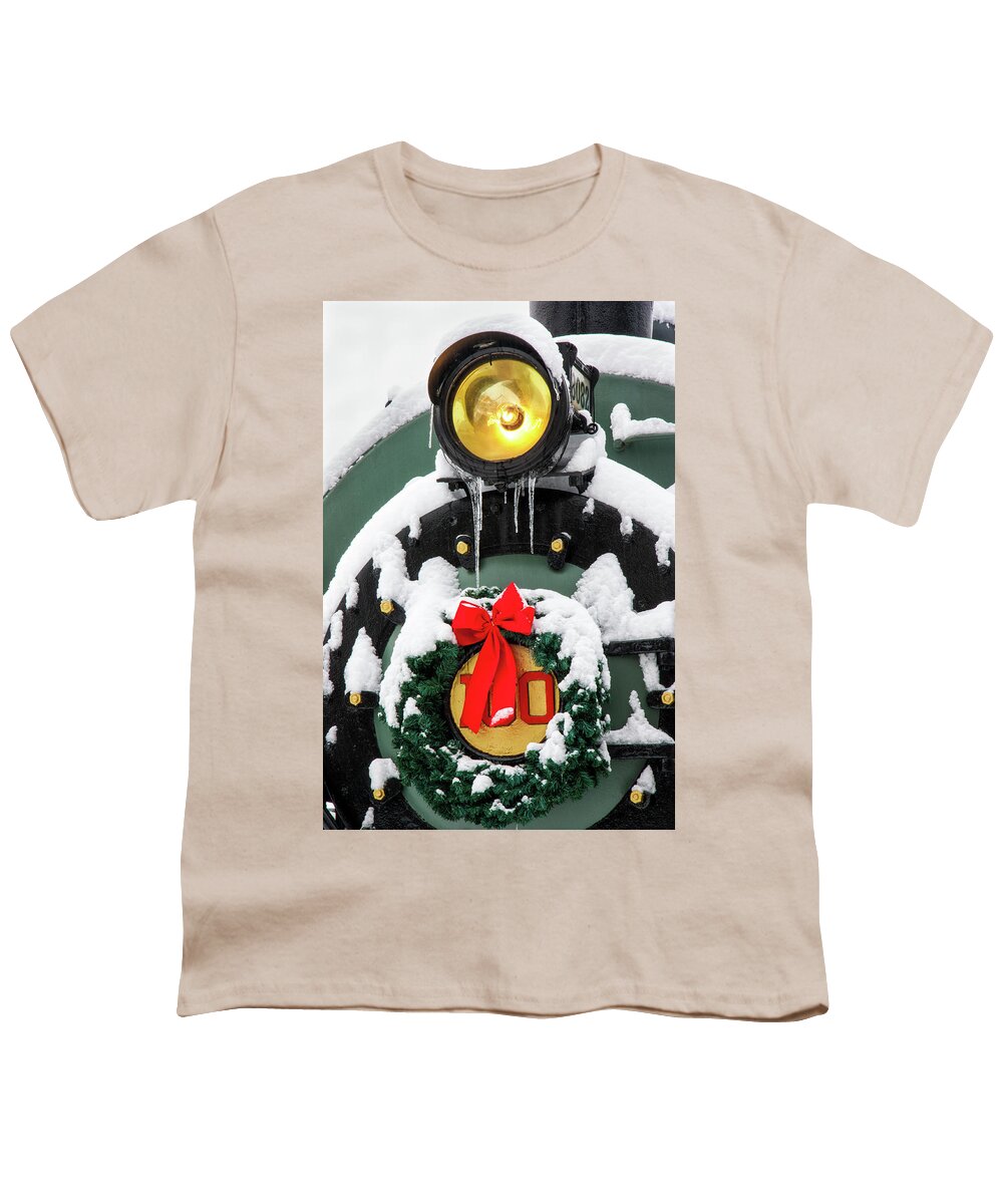 Christmas Youth T-Shirt featuring the photograph Christmas Train at Pacific Junction by Lon Dittrick
