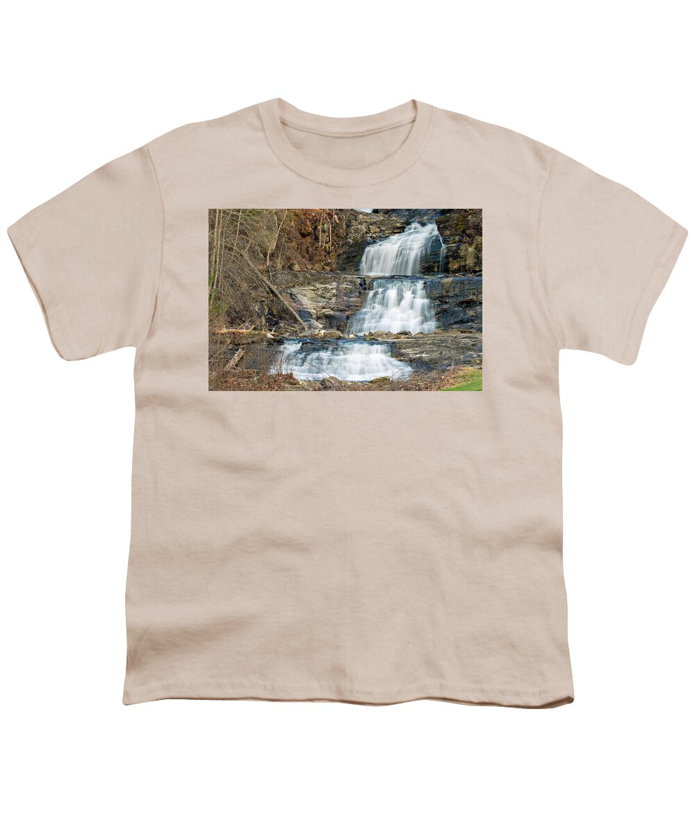 Waterfall Youth T-Shirt featuring the photograph Kent Falls #2 by David Freuthal