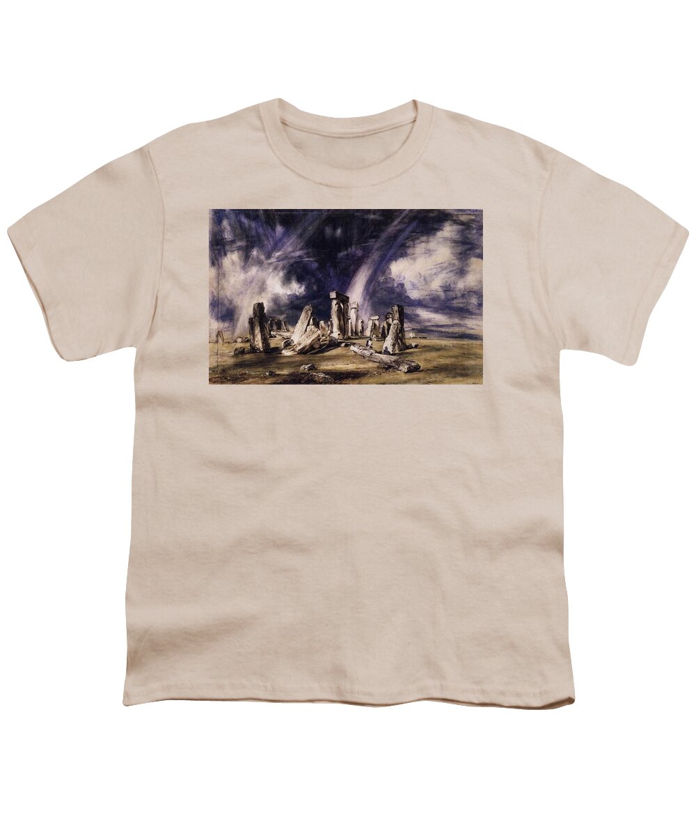 John Constable Youth T-Shirt featuring the painting Stonehenge by John Constable