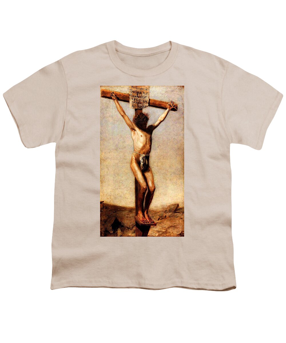 Thomas Eakins Youth T-Shirt featuring the painting The Crucifixion by Thomas Eakins