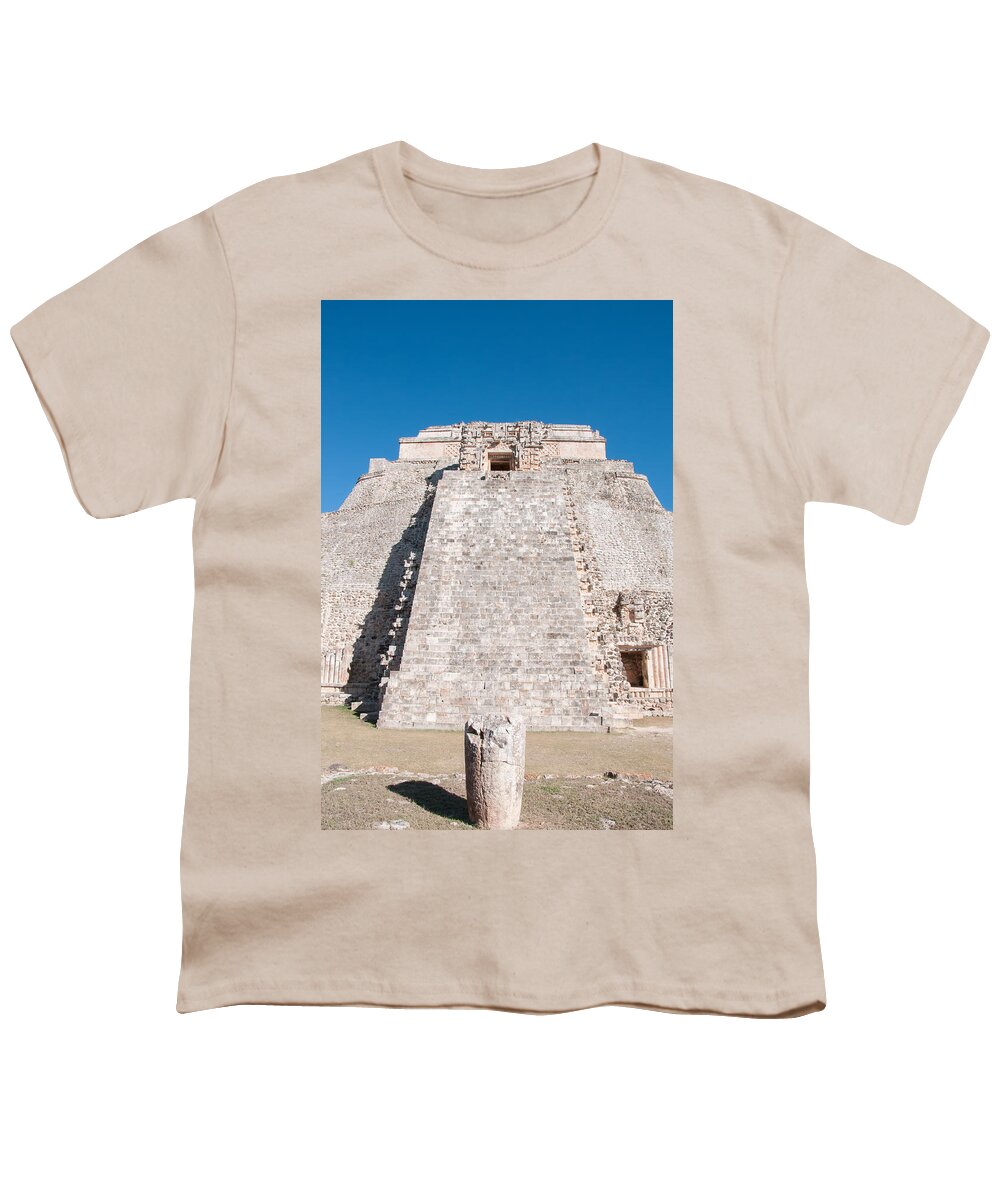 Mexico Yucatan Youth T-Shirt featuring the digital art Uxmal #4 by Carol Ailles