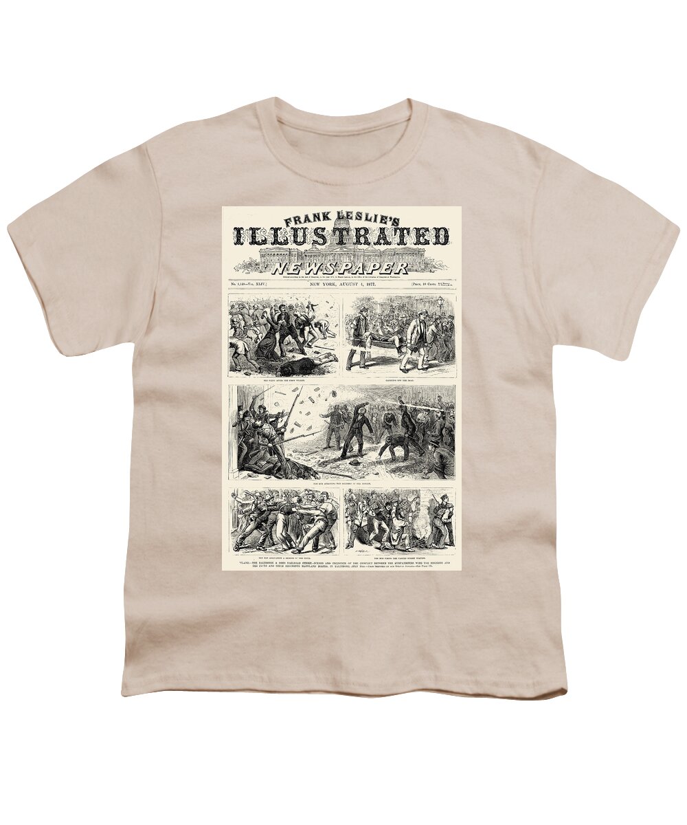 1877 Youth T-Shirt featuring the photograph Great Railroad Strike, 1877 #44 by Granger