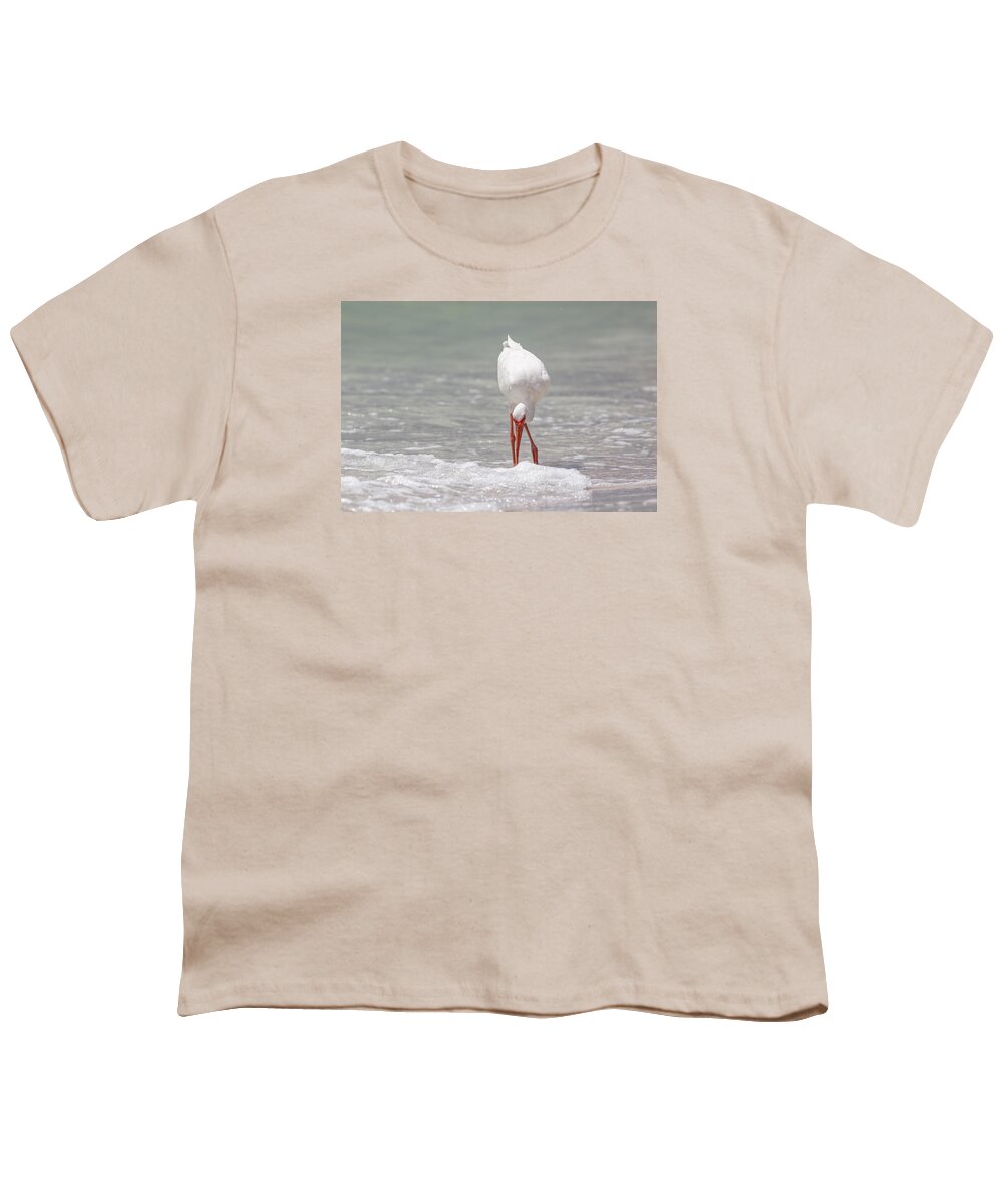 Naples Youth T-Shirt featuring the photograph White Ibis #5 by Peter Lakomy