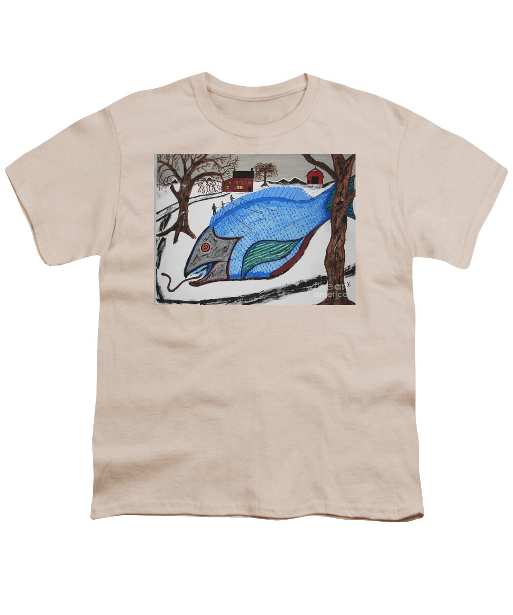  Extraordinary Youth T-Shirt featuring the painting A Big Fish Tale Tail by Jeffrey Koss