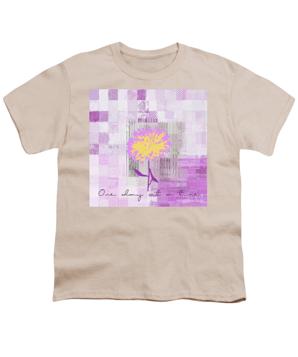 Pink Youth T-Shirt featuring the digital art Abstractionnel - 29-3pmau - One Day at a Time by Variance Collections