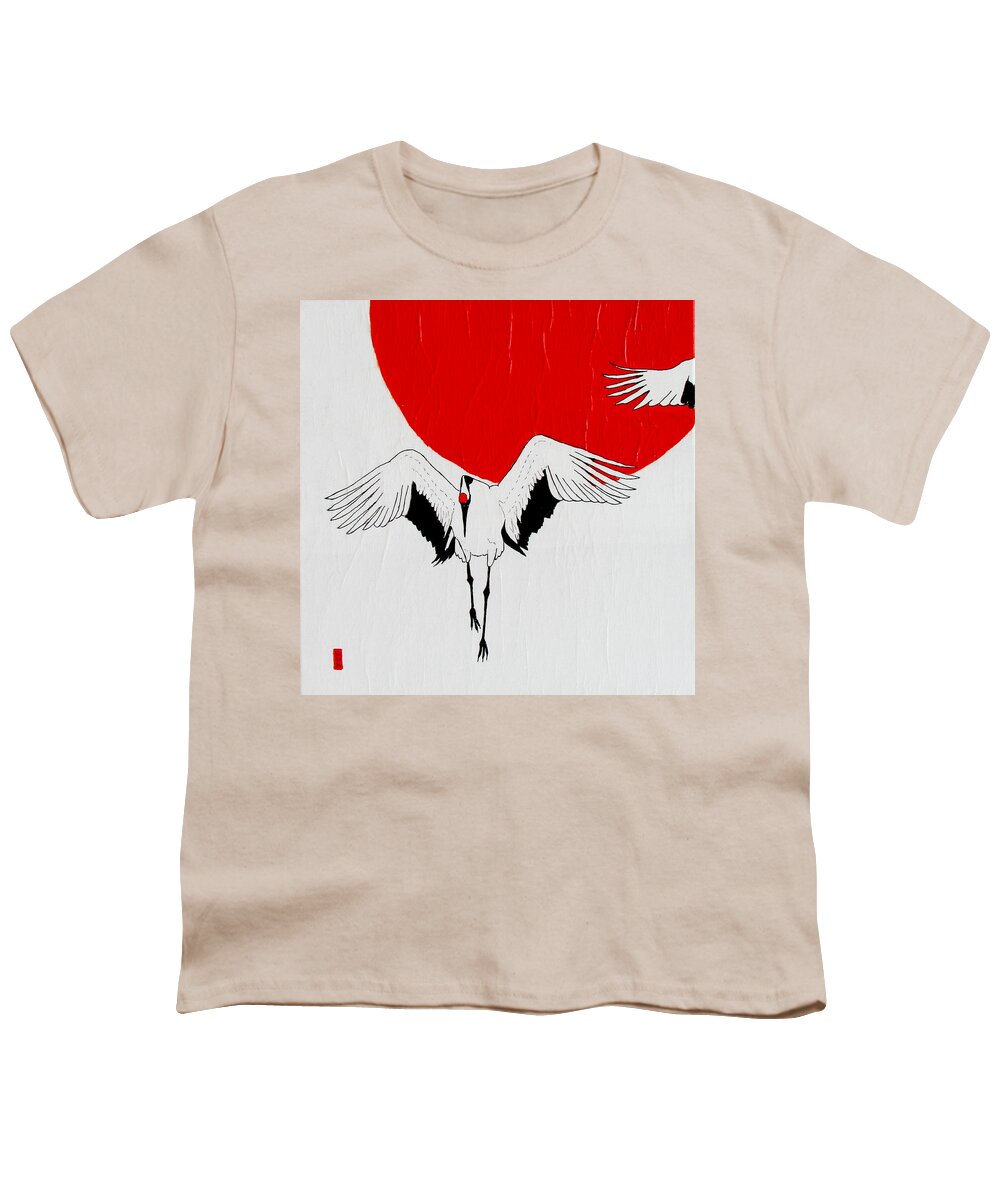 Bird Youth T-Shirt featuring the painting Angelic Crane by Stephanie Grant