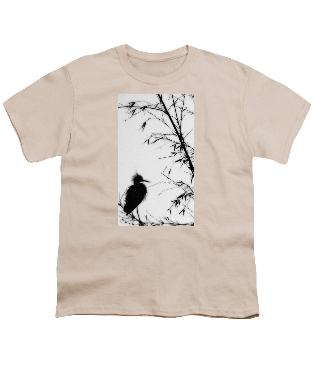 Egret Youth T-Shirt featuring the photograph Baby Egret Waits by Linda Shafer