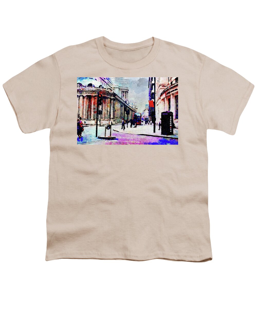 London Youth T-Shirt featuring the digital art Bank by Nicky Jameson