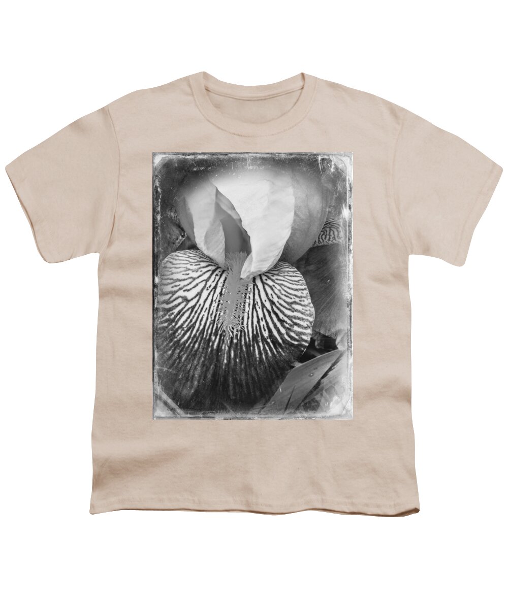 Striated Youth T-Shirt featuring the photograph Black and White Orchid by Kathy Barney