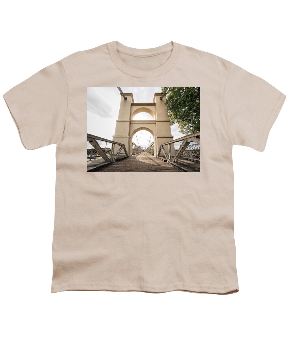 Cables Youth T-Shirt featuring the photograph Bridge Cable Tower by Buck Buchanan