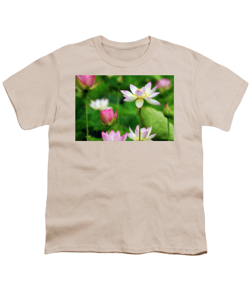 Lotus Youth T-Shirt featuring the photograph Brushed Lotus by Edward Kreis