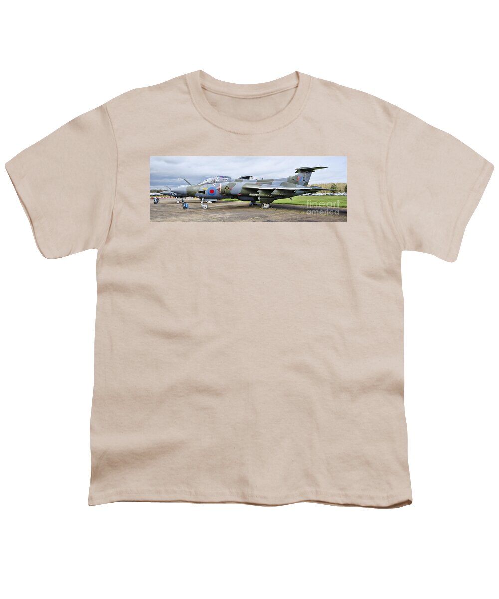 Buccaneer Youth T-Shirt featuring the photograph Buccaneer aircraft panoramic by Steev Stamford