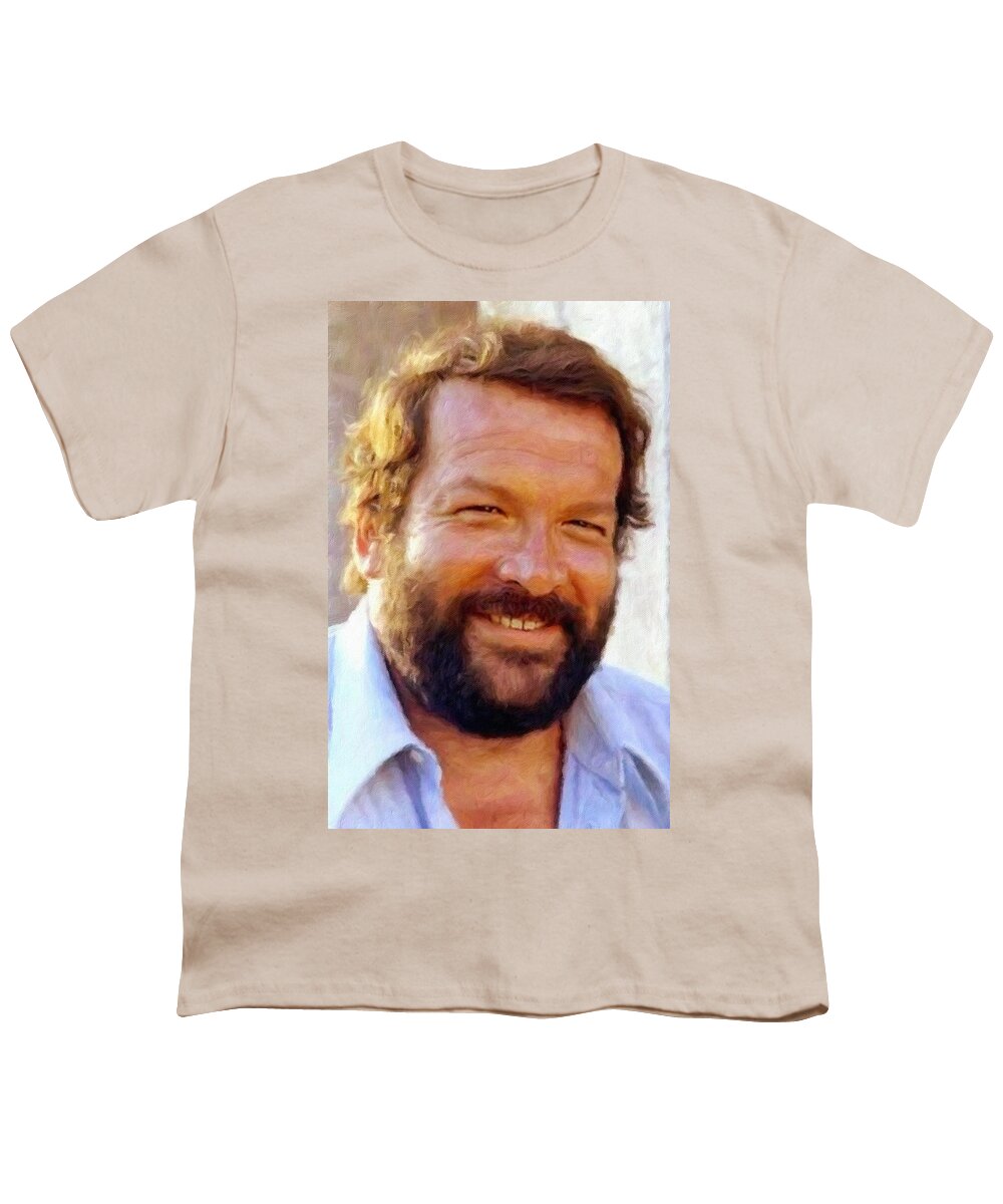 Bud Spencer Youth T-Shirt featuring the painting Bud Spencer by Vincent Monozlay