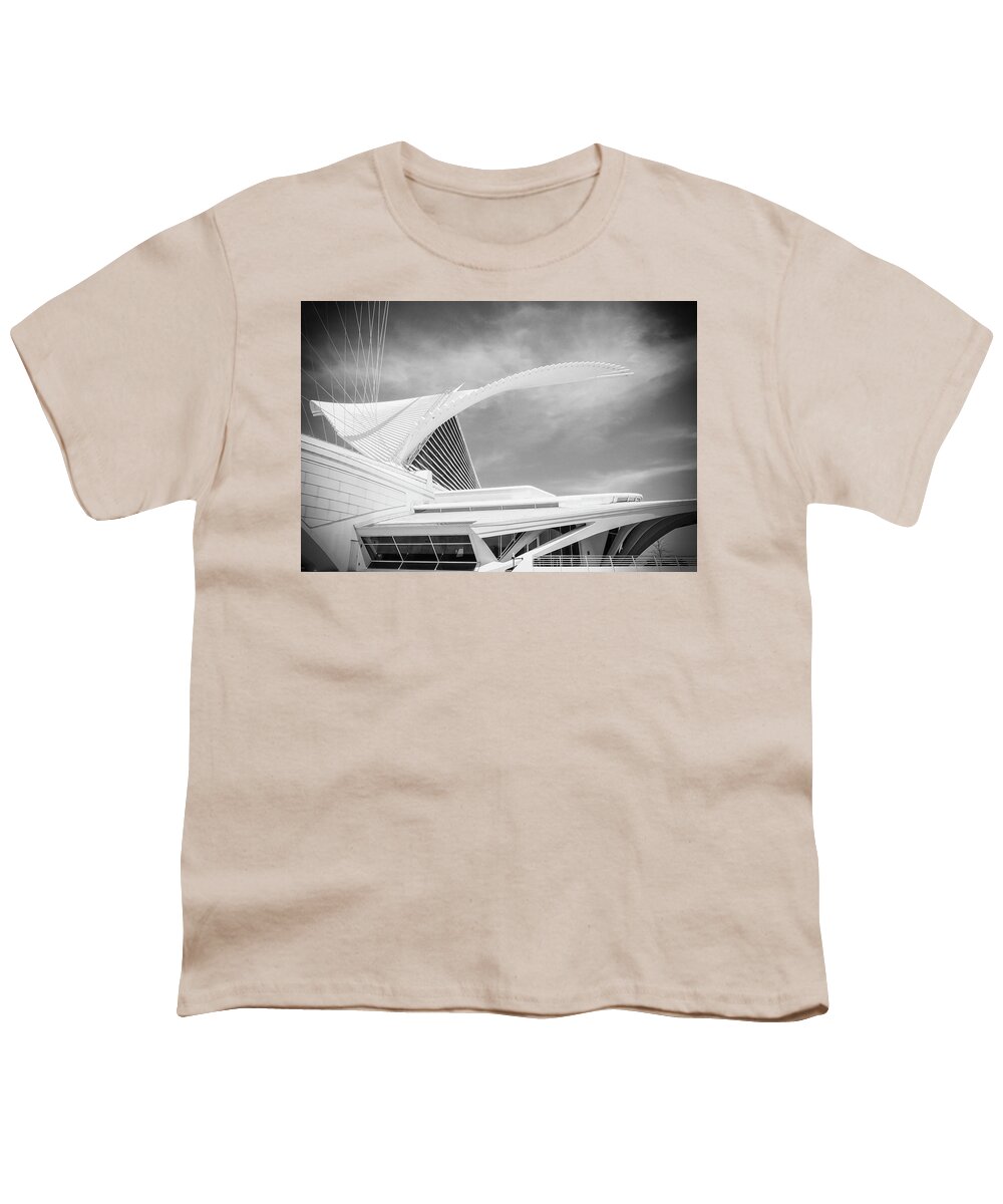 Mam Youth T-Shirt featuring the photograph Calatrava - Milwaukee Art Museum by John Roach